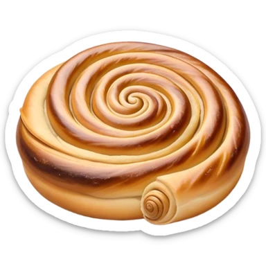 Cinematic delicate escargot pastry, spiral shape with layers of buttery dough, caramelized edges, rich golden-brown tones, elegant and inviting. sticker
