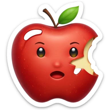 bitten apple sticker