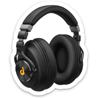 Headphones with music sticker