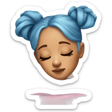 Ariana Grande sleeping with blue hair sticker