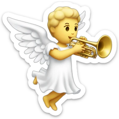An angel playing the white trumpet sticker
