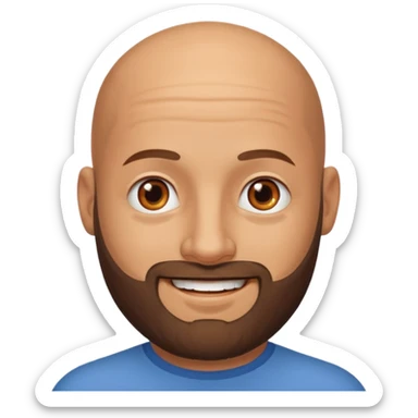 Bearded bald man  sticker