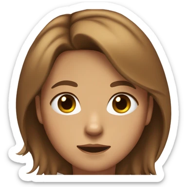 catgirl with brown bob raising eyebrow sticker