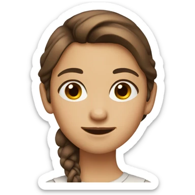 girl with brown eyes and brown hair winks sticker