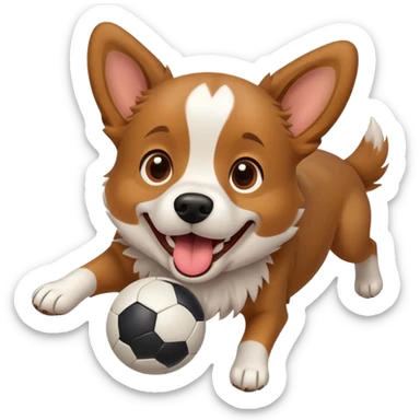 dog fetching a ball sticker