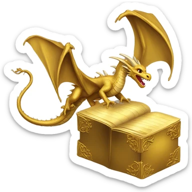 Dragon escaping a gold book sticker
