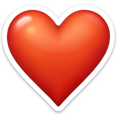 Orangish red heart sticker