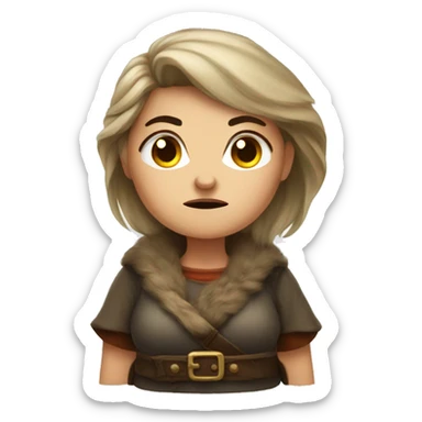 Female grumpy dwarf sticker