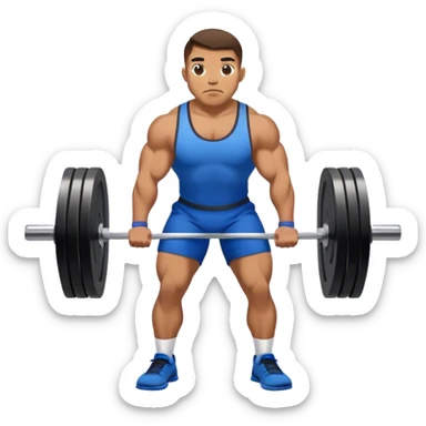 powerlifter with blue shorts perfoming deadlift sticker