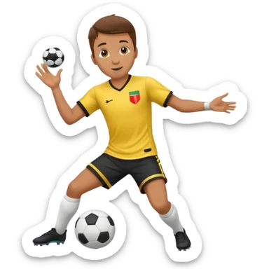 soccer player doing ball tricks sticker