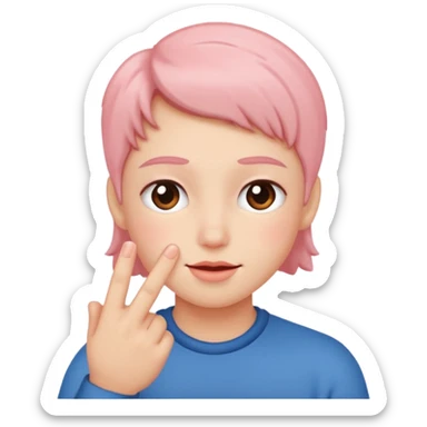 blushing with fingers sticker