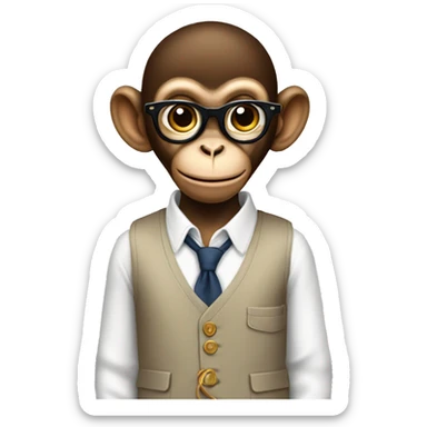 Monkey being preppy sticker