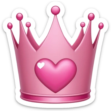 Crown little pink with heart sticker