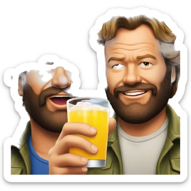 Bud spencer and terence hill drinking red bull sticker