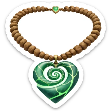 Moana's necklace with heart of Te Fiti green spiral stone sticker