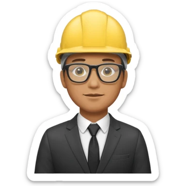 suit with yellow helmet man and glasses sticker