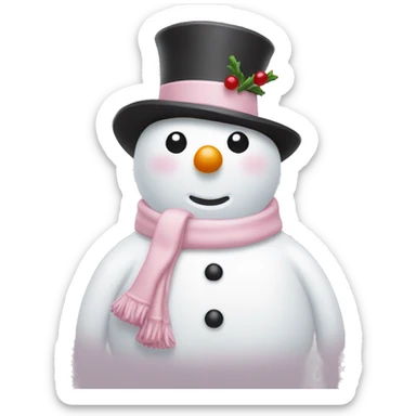 Light pink snowman sticker