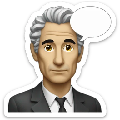 Aldo Moro with a thinking bubble sticker