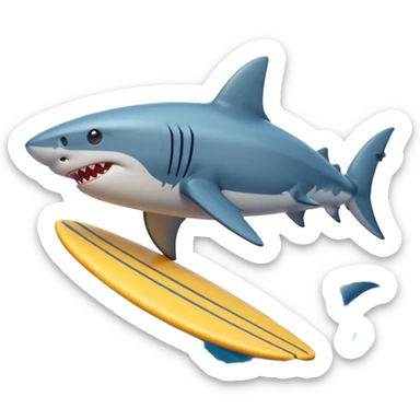 Shark surfing sticker