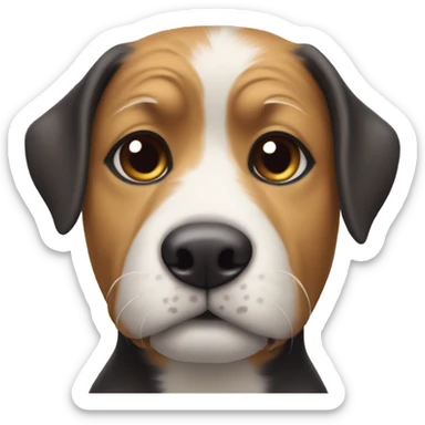 multicolored dog with human face sticker