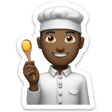 Guy eating a spoonful of sugar standing next to a lighter sticker