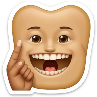 Index finger in between teeth  sticker