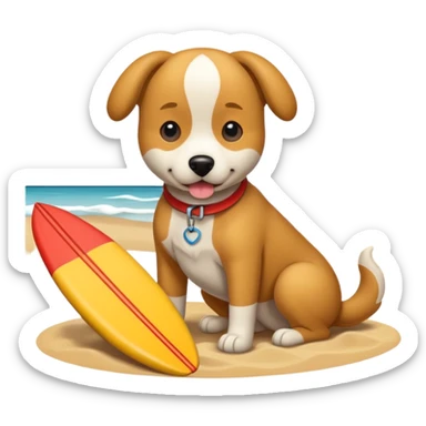 perro en la playa sticker