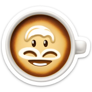 coffee with latte art sticker
