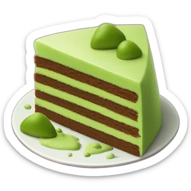 matcha cake triangle piece sticker