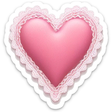 Pink heart with lace sticker