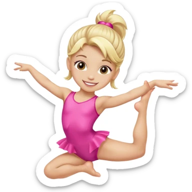 Pink dancer-gymnast with blonde hair (kids) sticker