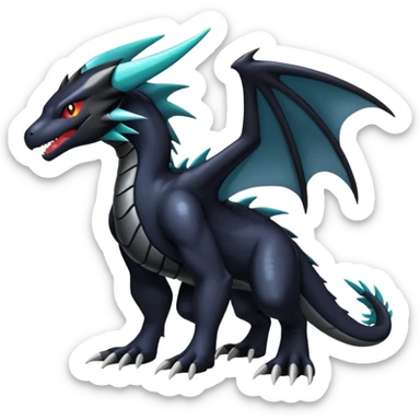 Shiny Dark Nargacuga-Zekrom-Salandit-Noivern-Hybrid (Full body) sticker