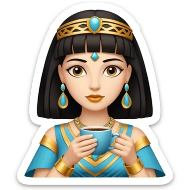 cleopatra drink coffee sticker