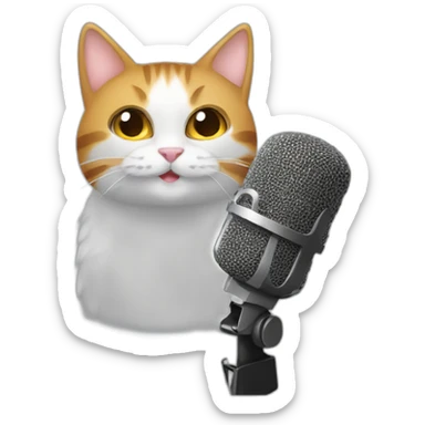 Sing microphone with cat sticker
