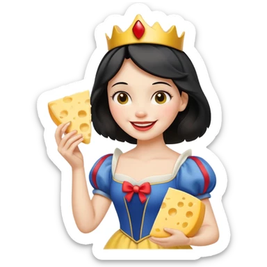 Happy Snow White with cheese sticker
