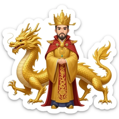 31. golden dragon emperor sticker