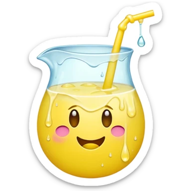Emoji covered in lemonade  sticker