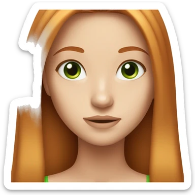 Beautiful girl with long straight ginger hair and green eyes sticker