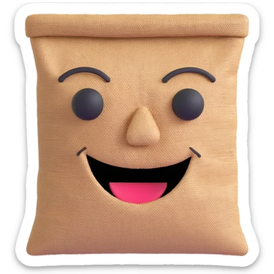 face made of burlap sack material sticker