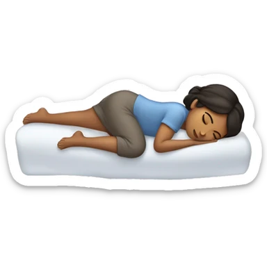Girl with dark brown hair eyes closed sleeping sticker