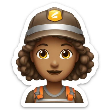 Brown Safety girl sticker