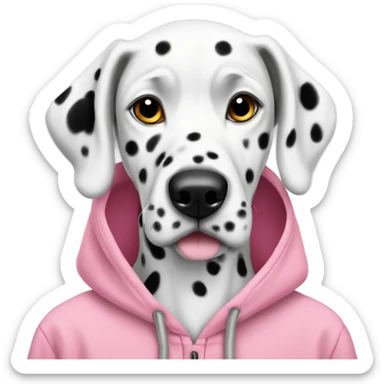 Dalmatian with pink hoodie sticker