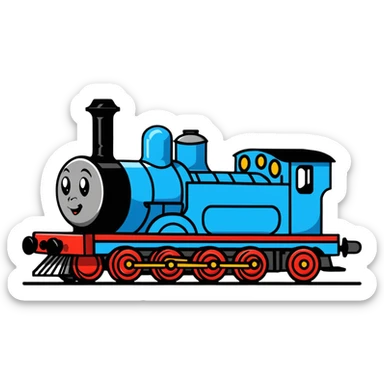 blue tank engine train locomotive sticker