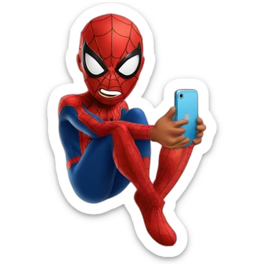 spider man taking a selfie sticker