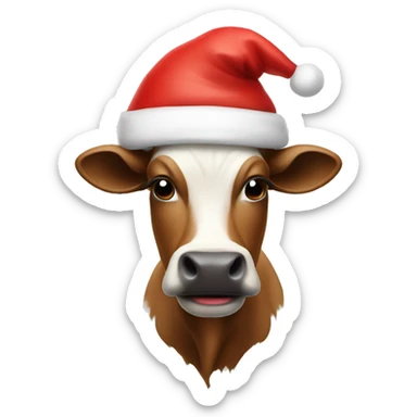 Moo deng with a Santa hat  sticker