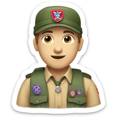 boy scout from Disney Up white skin brown hair sticker