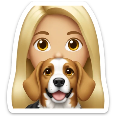 blonde girl with a bernese dog  sticker