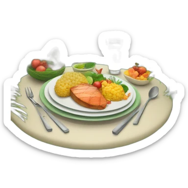 tropical dinner sticker