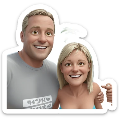 smiling beach day couple sticker