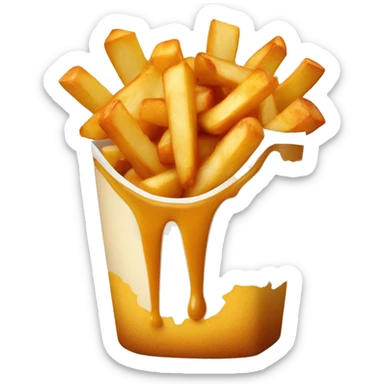 Poutine qui mange du poulet  sticker